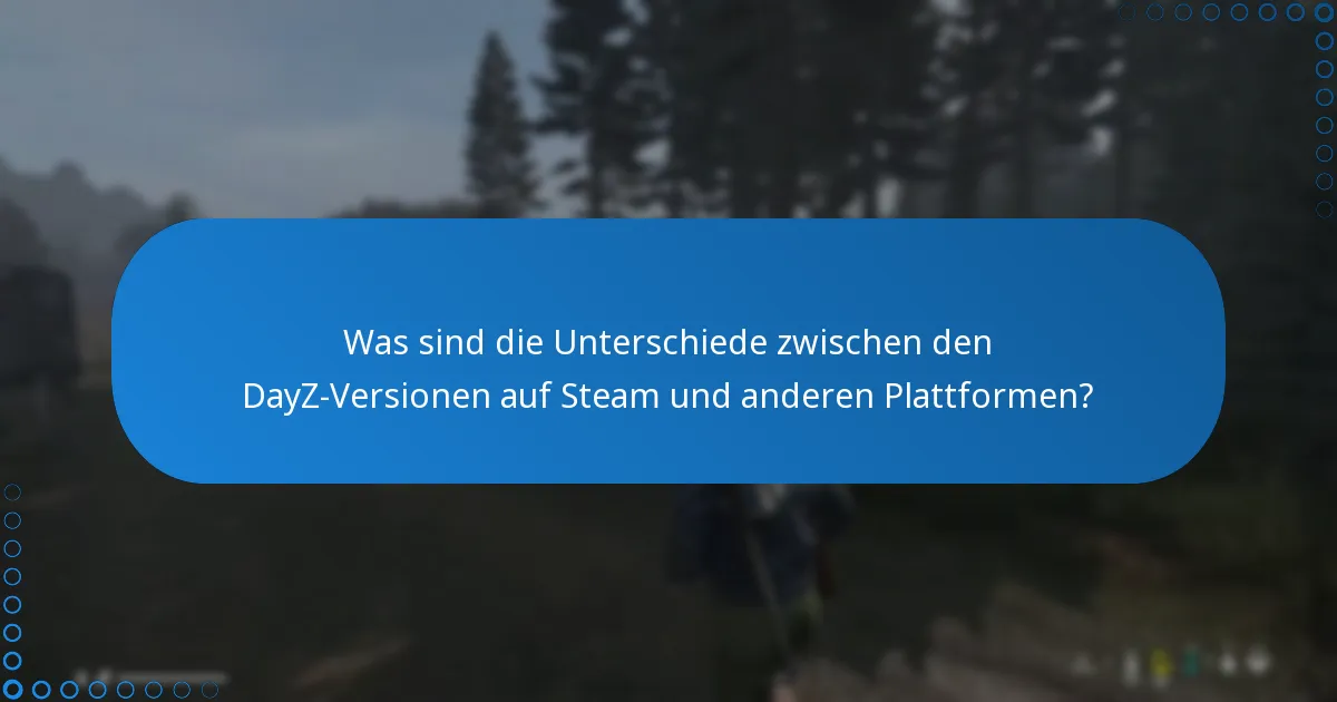 Was sind die Unterschiede zwischen den DayZ-Versionen auf Steam und anderen Plattformen?