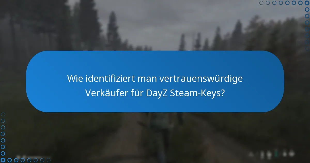 Wie identifiziert man vertrauenswürdige Verkäufer für DayZ Steam-Keys?